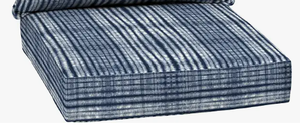 lot 19583 image: Arden Deep Seat Bottom Cushion 24in x 24in x 5.7in Blue Tie-Dye Stripe