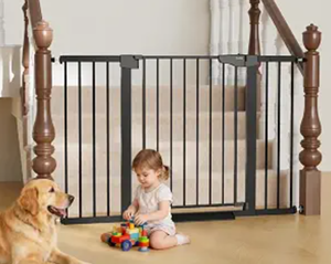 lot 19586 image: Cumbor Safety Gate 51.5in Wide w Extensions and Mounting Hardware