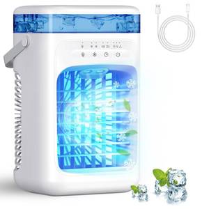 lot 1653 image: Jollyz Portable Air Conditioner 3-Speed Mini AC with 1000ML Water Tank