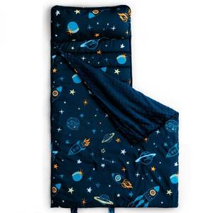 lot 1658 image: Davids Kids Toddler Nap Mat with Pillow and Blanket 55 x 23 In, Space
