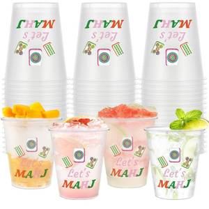 lot 1676 image: Meanplan Mahjong Party Cups 50 Pcs Reusable Plastic 12 oz