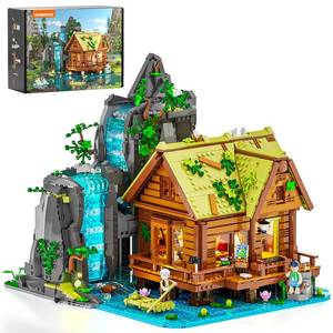 lot 1685 image: Lumibricks Waterfall Cabin Lighting Building Set 2539 Pcs  Retail $119.99