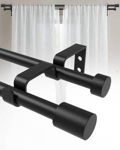 lot 1699 image: Vikarler Double Curtain Rod for Windows 28-48 in Adjustable 58 in