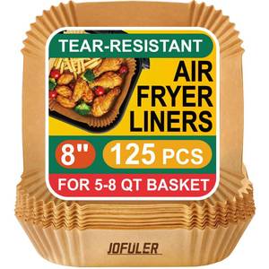 lot 1720 image: Jofuler Air Fryer Liners Square 8 In 125 Pcs for 5-8 QT Basket