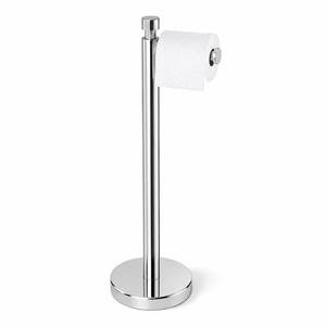 lot 1721 image: YUMORE Toilet Paper Holder Stand with Weighted Base, Chrome