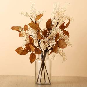 lot 1724 image: Thiccywoov Artificial Fall Berry Stems with Brown Leaves 6 Pack 17 Inch