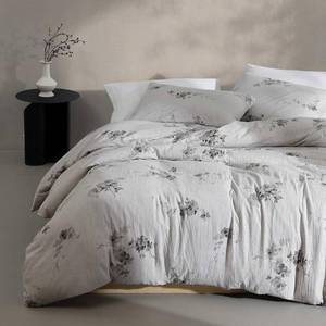 lot 1730 image: Calvin Klein Queen Reversible Cotton Duvet Cover Set with Shams  Retail $129.99