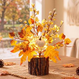 lot 1731 image: Zeyune Fall Tree Table Centerpiece with LED Lights 11.81 Inch