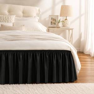 lot 2041 image: Rimela Black Bed Skirt King Size 12 Inch Drop Elastic Wrap Around