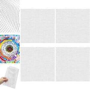 lot 2058 image: Teenyyou Fiberglass Mosaic Tile Mesh 24 X 24 Inch Non-Adhesive 4 Pack