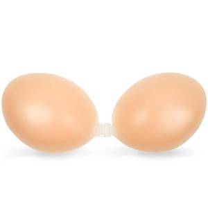 lot 2059 image: AURUZA Strapless Adhesive Push Up Bra Reusable Silicone Invisible Nude, Size B