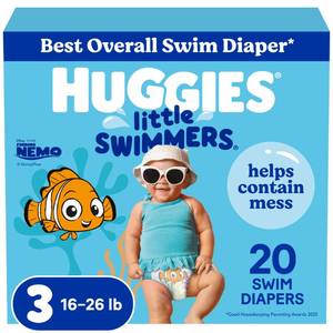 lot 2116 image: Huggies Little Swimmers Swim Diapers Size 3, 20 Count