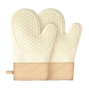 lot 2120 image: YANLIFY Silicone Oven Mitts 2 PCS Non-Slip Heat Resistant 450°F White
