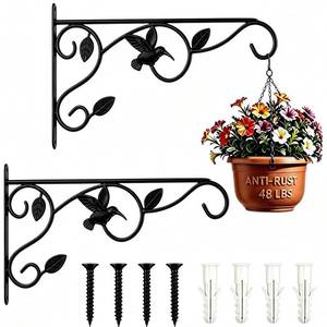lot 2122 image: Mekpiwu Metal Plant Hanger Hooks 12 Inch 2 Pack for Wall