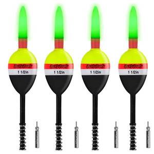 lot 2127 image: QualyQualy Fishing Bobbers Lighted Slip Floats 4 Pcs 1.5in 1.75in 2in