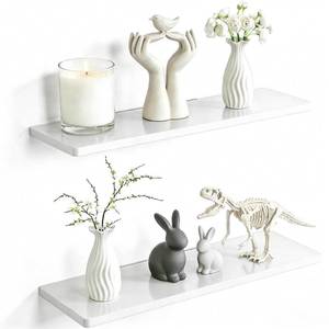lot 2128 image: Tuhaji Acrylic Floating Shelves 12 Inch Wall Organizer White 2 Pack