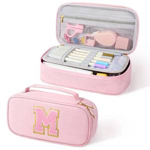 lot 2135 image: YOOLIFE Pink Pencil Case Pouch Pen Bag For Girls 9.1 x 2.4 x 4.3 Inch