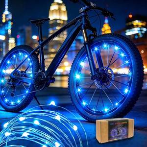 lot 2168 image: MH Brighter LED Bike Wheel Spoke Lights 2 Pack 14-29 Inch Wheels