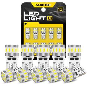lot 2169 image: AUXITO 194 LED Bulb 6500K T10 W5W 168 2825 Car Interior Light Pack of 10