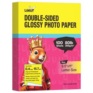 lot 5523 image: Uinkit Double-Sided Glossy Inkjet Photo Paper 80lb 8.5x11 100 Sheets
