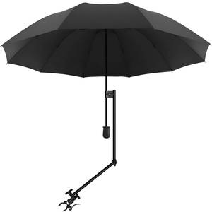 lot 5537 image: XLINGZA Beach Umbrella UPF 50 with Adjustable Universal Clamp