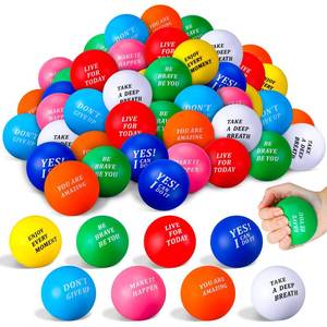 lot 5542 image: Lenwen Motivational Stress Relief Balls 50 Pack 2.5 Inch PU