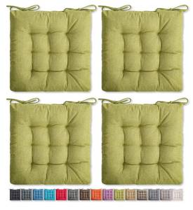 lot 5557 image: Square Moon Chair Seat Cushions 16 x 16 Inch 4 Pack Light Green