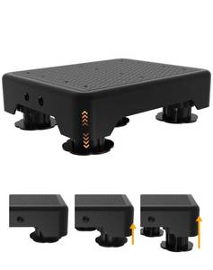 lot 5562 image: TENGYI Adjustable Step Stool 660 LBS Capacity Non-Slip Black