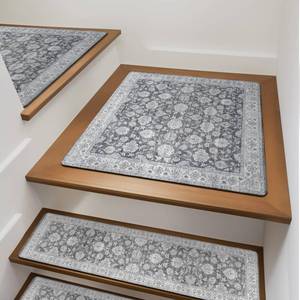 lot 5568 image: OJIA Non-Slip Stair Treads Mats for Wooden Steps 31x31