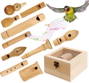 lot 5573 image: meiqidi Wooden Bird Call Whistle Set 11 Piece