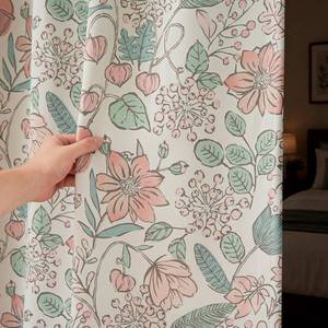 lot 5576 image: Jinchan Pink Blackout Floral Curtains 84 Inch 2 Panels
