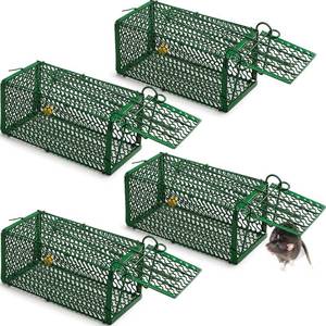 lot 5577 image: Qualirey Humane Rat Trap Live Catch Cage 4 Pack Green