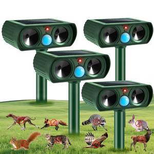 lot 5578 image: Jahy2Tech Solar Ultrasonic Animal Repellent Outdoor 4-Pack