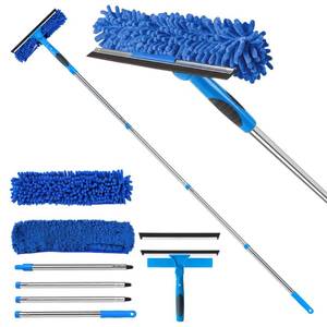 lot 5586 image: Lemosyu Window Squeegee with 67 Extension Pole, 3-in-1
