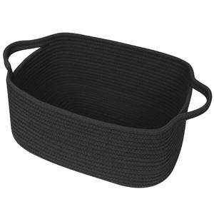 lot 5587 image: WILLITAT Black Woven Gift Basket Cotton Rope 13.5 x 10 x 6 in