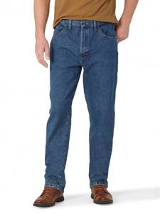lot 5588 image: Rustler Mens Classic Relaxed Fit Jeans, Dark Stonewash, 36W x 30L