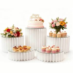 lot 5590 image: DaJi-U 5 Pc Buffet Risers Display Set 4812 Inch White