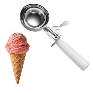 lot 6405 image: TOP KITCHEN Ice Cream Cookie Scoop #6 5.33 oz 188 Stainless Steel White