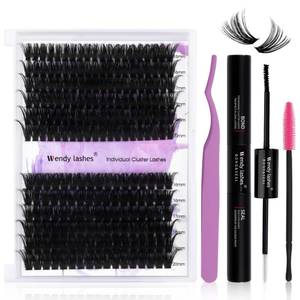 lot 6452 image: Wendy Lashes DIY Lash Extension Kit Cluster Lashes 240 Pcs 16-20mm 60D 80D