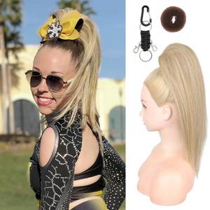 lot 6462 image: Cheer Ponytail Hair Piece 16 Ash Blonde Straight Synthetic