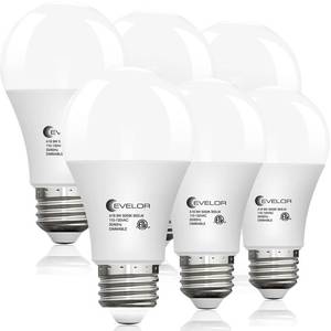 lot 6481 image: Evelor 6 Pack LED Light Bulbs 60W Equivalent Daylight 5000K A19