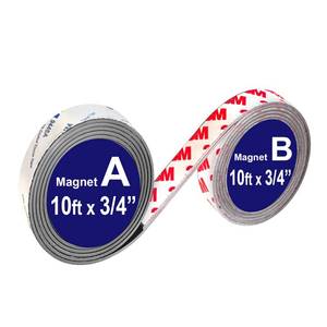 lot 6487 image: NIUBIKLUS Paired AB Magnetic Tape 34 Inch x 10 Ft Adhesive Backed, 2 Pack