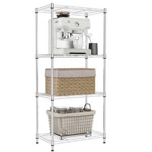 lot 7369 image: IZEUK 4 Tier Chrome Metal Wire Shelf Unit, 17.7 W x 11.8 D x 41.9 H