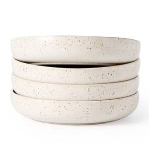 lot 7387 image: Famiware Pasta Bowls Set of 4, 33 oz, Meteor, Creamy White