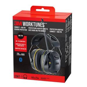 lot 7389 image: 3M WorkTunes Connect AMFM Bluetooth Hearing Protector 26dB NRR 2440139