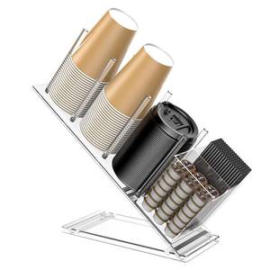 lot 7406 image: iMMDOKIN Acrylic Cup and Lid Holder with Straw Organizer