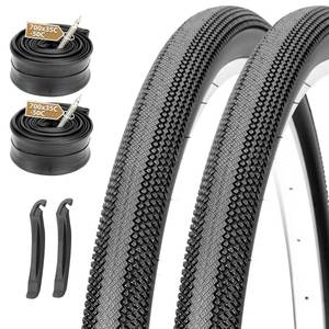 lot 7410 image: MOHEGIA Gravel Bike Tires 700x40c 2-Pack with Inner Tubes and Tire Levers