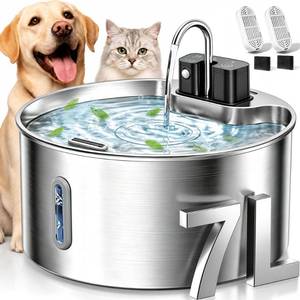 lot 7427 image: iMinorAir Wireless Dog Water Fountain 7L Stainless Steel Selene  Retail $109.99