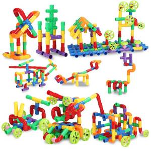 lot 7429 image: KAKATIMES STEM Building Blocks Toy 88 Pieces for Ages 3-8