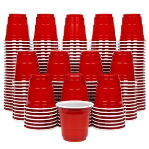 lot 7430 image: GoBig 2 oz Plastic Shot Cups Mini Party Cups 200 Pack Red